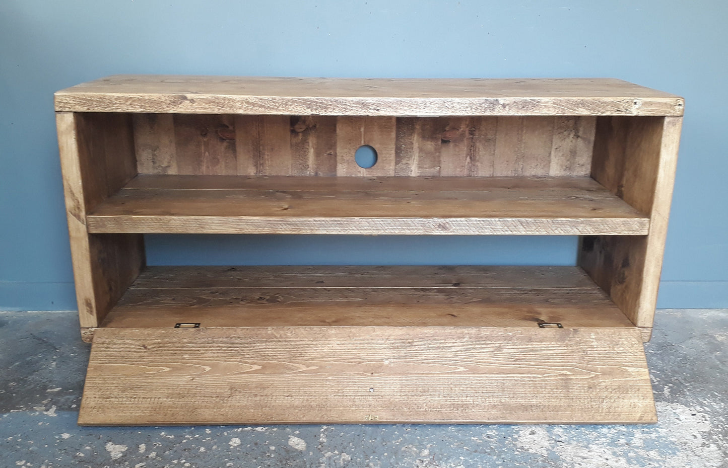 Reclaimed Retro TV Stand with shelf and bottom door - Hairpin Legs - Media Unit Bench **FREE SHIPPING**