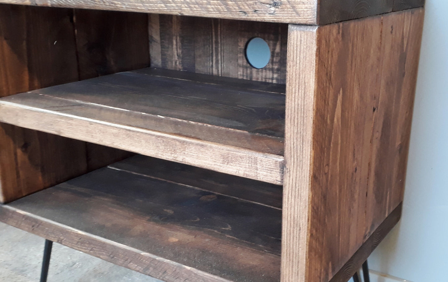 Reclaimed Retro TV Unit with shelf and back - Hairpin Legs - Media Unit **FREE SHIPPING**