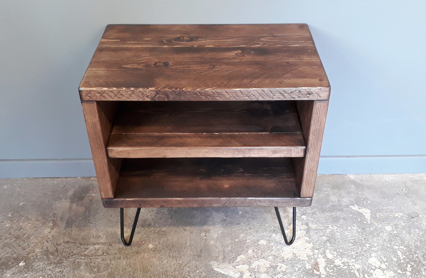 Reclaimed Retro TV Unit with shelf and back - Hairpin Legs - Media Unit **FREE SHIPPING**