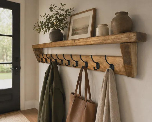 Furniture Items - Coat Hooks - Console Table - Bench with Shelf