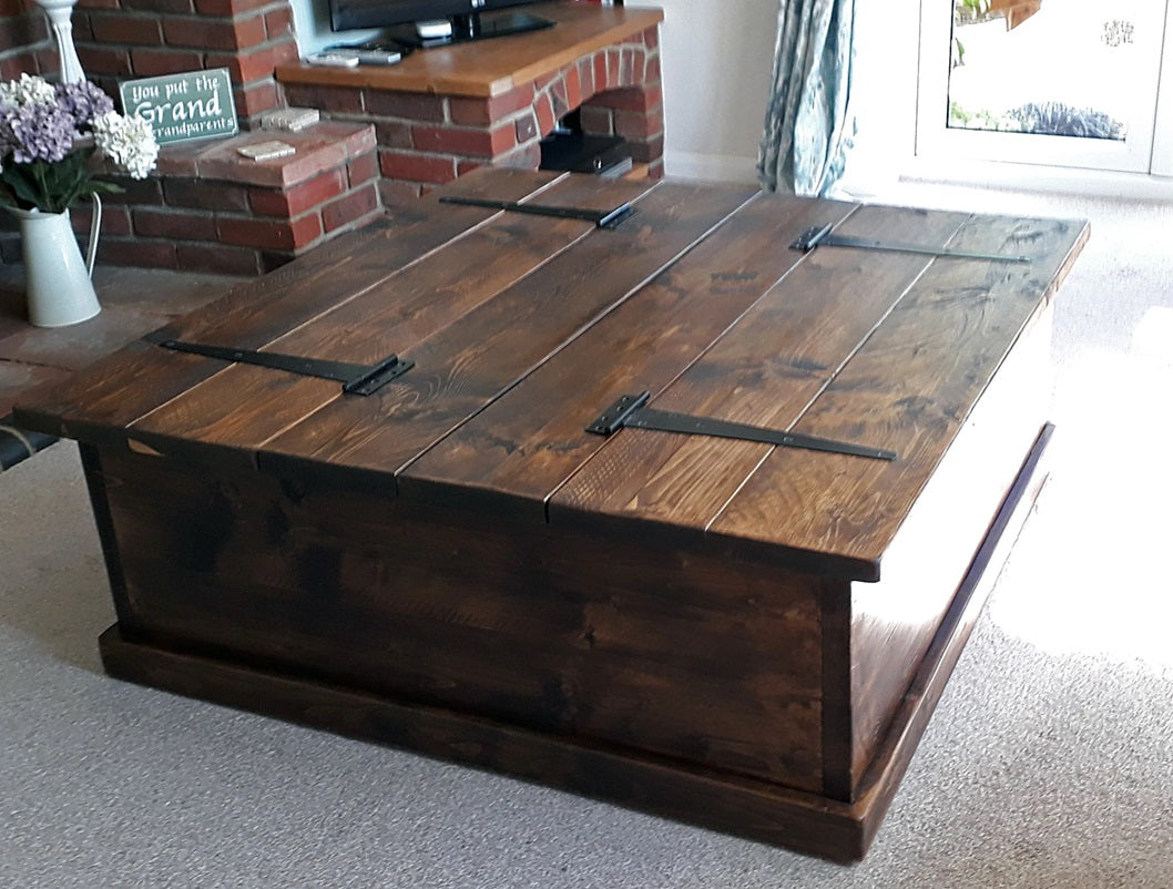 Custom Furniture Set - 100cm Square Trunk - 3x Side Tables - 144cm TV Unit